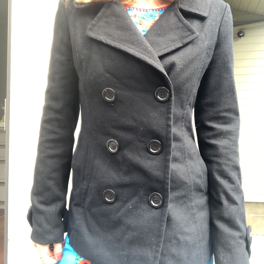 Classic Black Trench Dress Coat